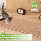 Natural Sisal Cat Scratcher Mat, Wall Scratcher Carpet, Cat Climbing Wall, Large Tall Scratching Post, Sofa Protector, Scratching Mat Pad for Indoor Cats (Brown, 39.3" Lx15.7 W, 1PC)