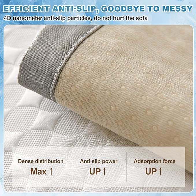 OTOB Cooling Dog Couch Cover Ice Silk Fiber, Washable & Non Slip Sofa Protector, Soft Pet Bed Mat, Durable Pet Friendly Sofa Covers(Cream, 28"*70")