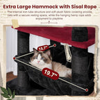 Gothic Cat Tree, Cat Tower for Large Cats with 2 Big Platforms, 2 Baskets, condo and Toys, 63" Cat Scratching Posts for Indoor Cats, Black and red GCT020BR