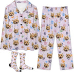 D-Story Personalized Pajamas with 1-8 Faces for Women Men, Custom Christmas Pjs, Pajamas Gifts For Family,Cat Mom,Dog Mom