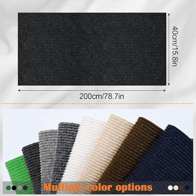 Cat Scratch Furniture Protector - 78.7" x 15.8" Trimmable Self-Adhesive Cats Claws Scratch Pads, DIY Cat Climbing Couch Protector for Scratch Post Cat Tree Replacement Indoor (Black)