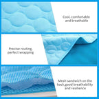Mannice Dog Cooling Mat, Pet Cooling Mat for Dogs Cooling Blanket for Dogs Dog Cooling Pad for Kennels, Crates, Cars, Indoor & Outdoor Ice Silk Cooling Mat for Extra Large Dogs (Blue, L(28 * 22"))
