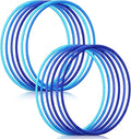 Sratte 12 Pcs Toy Hoop for Kid Detachable Adjustable Toy Hoop Colored Exercise Ring Plastic Circle for Kid Teen Gymnastics Equipment Require Self Assembly (28 Inch,Blue Series)