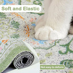 Glittme Cat Litter Mat with Non-Slip Bottom Litter Box Mat 40"X30" Litter Trapping Mat Easy to Clean Washable Cat Food Mat for Kitty,XL