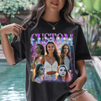 Custom Bootleg Rap Tee, Personalized Girlfriend Vintage Graphic T-Shirt, Photo Shirt, Valentine Birthday Gifts