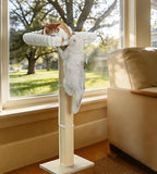 Cat Scratching Post with Large Window Perch - SnugCloud Ultra Soft Bed with Bolster,Adjustable 47" Tall Sisal Scratcher Tree for Maine Coon Big Cat Climbing, Naping and Overlooking