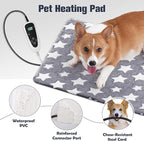 Newget Cat Heating Pad, Large Dog Heating Pad for Arthritis, Heated Dog Warming Pad for Indoor, Pet Heated Pad Blanket with 11 Adjustable Temperature Timer & Chew Resistant Cord (L: 35'' L X 24'' W)