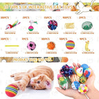 Shappy 150 Pcs Cat Toys for Indoor Cats Bulk, Kitten Toys Pack, Variety Interactive Gift Including Mice Rainbow Balls Spring Crinkle Balls Gift for Kitty Kitten Cat(Novel)