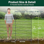 5 Panels Decorative Garden Fence with Gate, 48 in(H) X 13.13 ft(L) No Dig Dog Fence Animal Barrier Outdoor for Yard, Rustproof Metal Garden Edging and Borders, Temporary Fencing Stakes