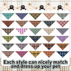 Aliceset 180 Pcs Dog Bandana Bulk Stripe Bandanas for Dogs Adjustable Washable Pet Triangle Scarf Retro Print Dog Kerchief Bibs for Small Medium Large Dog Cat Holiday Costume Accessories