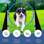 Houseables Dog Agility Course Backyard Set, Dog Agility Equipment, Obstacle Course Backyard, Training and Exercise Equipment, Play Tunnel, Weave Poles, Jumps, Pause Box for Playground, Park, Indoor