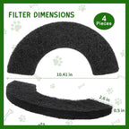 4 Pack 0.5 in Thickness Carbon Filters Compatible with Model 4, Cat Litter Box Filters Replacement to Absorb Odors Control Damp from Pets and Keep Home Fresh
