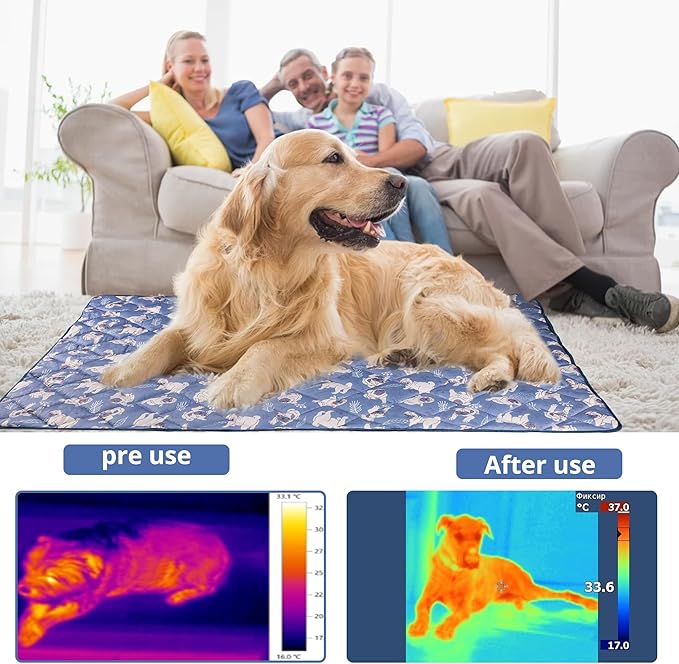 Dog Cooling Mat, Washable Dogs Cats Pet Non-Toxic Cooling Pads Summer Sleeping Kennel Mats，Pet Self Cool Ice Blanket for Indoor & Outdoor Dog Beach Essentials Medium