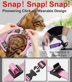 Cat Harness and Leash for Walking Escape Proof Soft Adjustable Cat Leash Breathable Comfortable Vest Easy to Wear Kitten Harness for Outdoor Travel Pink XS A