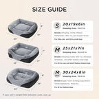 Bedsure Washable Dog Bed Small Dog＆Cat- Rectangle Fluffy Plush Kitten Puppy Bed, Comfy Corduroy Fleece and Nonskid Bottom,20x19x6inches,Suitable for Pet Up to 15lbs,Grey