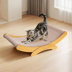 Cat Scratcher Bed for Indoor Cats - 23.6" Large Natural Sisal Cat Scratching Board, Wood Frame Scratch Pad, Modern Cats Lounger/Hammock, Easy Assembly Furniture
