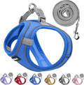 Solmoony Sparkly XXXS Dog Harness and Leash Set, Step in Soft Light Puppy Vest, Breathable Reflective Pet Harness for Walking, Puppy Harness for Small Dogs Cats (Blue, XXXS)