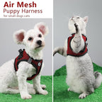 Dog Harness for Medium Dogs Chihuahua Harness Tiny Dog Harness for Cats Dogs Adjustable Reflective Pet Harness Small Cat Harness (Red, Medium)