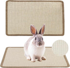 Large Rabbit Scratching Pad,23.6 x15.7 Inch Natural Sisal Scratch Mat for Bunny Biting Sleeping Nesting Pad Indoor Small Animal Claws and Teeth Care Bedding Accessories