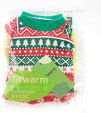 Fitwarm Dog Christmas Outfit, Holiday Pet Clothes for Small Dogs Boy Girl, Festive Pajamas with Feet, Puppy Onesie, Red, Green, Medium