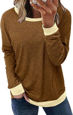 Akihoo Womens Casual Long Sleeve Tunic Tops Crew Neck Shirt Blouses
