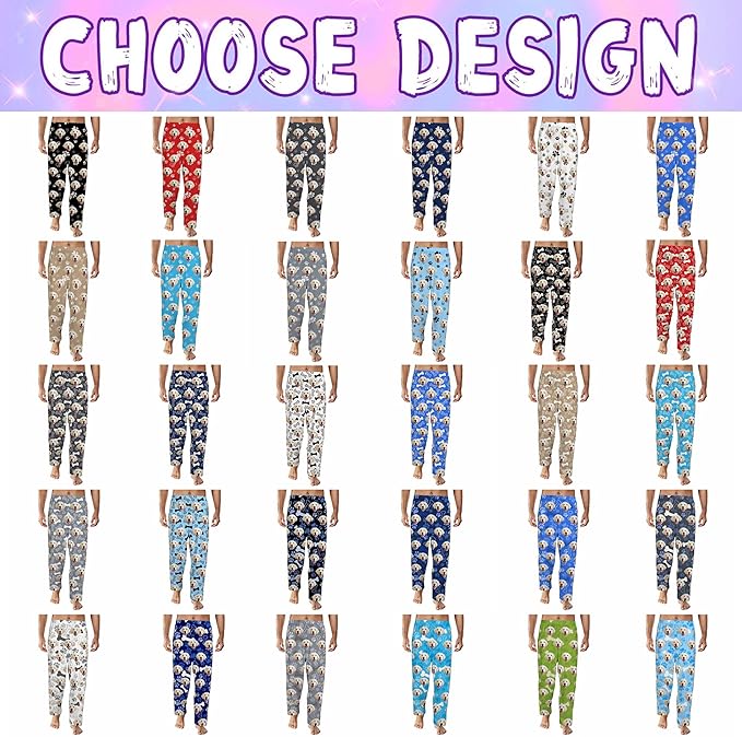 Custom Couple Pajama Pants Sock with Funny Face, Personalized PJ Anniversary Birthday Women Men Pants