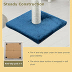 Dimaka 34" Height Tall Cat Scratching Post, Claw Scratcher with Sisal Rope and Covered with Soft Smooth Plush, Vertical Scratch [Full Strectch] Cats (Blue, 34 inches for Large Cats)