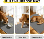 Cat Litter Mat, 30"X24" Large Double Layer Litter Trapping Mat, Waterproof/UrineProof, Easy to Clean Kitty Litter Mats for Floor, Scatter Control(Grey-2Pack)