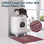 UPSKY Cat Litter Mat, Large Kitty Litter Trapping Mat Soft on Kitty Paws, Litter Box Mat Keep Floor Clean, 31" x 24" Waterproof and Washable Trapping Mats Catcher Pad for Scatter Control
