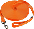 HIKISS Long Dog Leash Obedience Recall Training Agility Lead with Thickening Material for Large Dog - 15ft 20ft 30ft 50ft 100ft Training Leash(Orange 15ft)