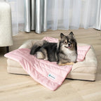 PetAmi Cooling Mat for Dog, Premium Pet Cooling Blanket for Crate Kennel, Indoor Cat Cool Sleeping Pad, Q-MAX Cold Sofa Couch Cover for Summer, Pink, Small (24x32)