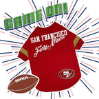 NFL San Francisco 49ers T-Shirt for Dogs & Cats, Large. Football Dog Shirt for NFL Team Fans. New & Updated Fashionable Stripe Design, Durable & Cute Sports PET TEE Shirt Outfit