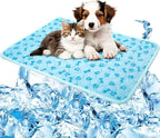 Dog Cooling Mat Self-Cooling Mat for Dogs Non-Slip Pet Cool Pad Cat Sleeping Pad Summer Blanket for Pets Foldable Washable for Kennel, Travel, Bed, Cars, Indoor and Outdoor Use (Blue, S(23*17inch))