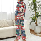 Custom Face Pajamas for Women Men,Personalized Dog Cat Pet Pajamas Set,Christmas Long Sleeve Sleepwear Pjs