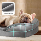 Bedsure Orthopedic Dog Bed Medium Size Dogs - Washable Medium Dog Cat Bed Waterproof, Comfort Pet Couch Sofa with Washable Removable Cover, Pets Bed with Nonskid Bottom, Ivory, 28"