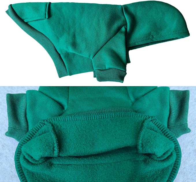 Jecikelon Winter Dog Hoodie Sweatshirts with Pockets Warm Dog Clothes for Small Dogs Chihuahua Coat Clothing Puppy Cat Custume (Green, X-Small)