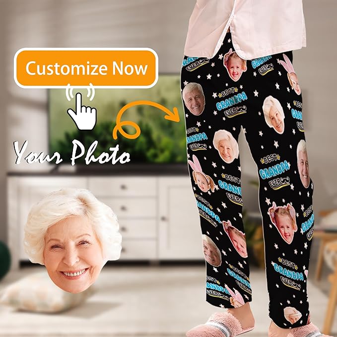 Personalized Pajamas with Faces for Men Women Custom Gifts For Pet Lover Family Cat Dog