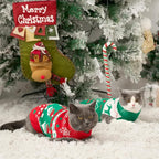 Stretchy Cat Christmas Sweater - 2 Packs Christmas Sweaters for Cats | Snug Winter-Ready Knit for Boy/Girl Cats & Kittens(Scarlet, Small)