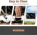 Marble Pet Feeding Mat,Black Gold Flowing Marble Absorbent Quick-Dry Cat Dog Food and Water Bowl Mats,Non-Slip Rubber Backing Mat,Cat Dog Accessories Supplies 12"x20"