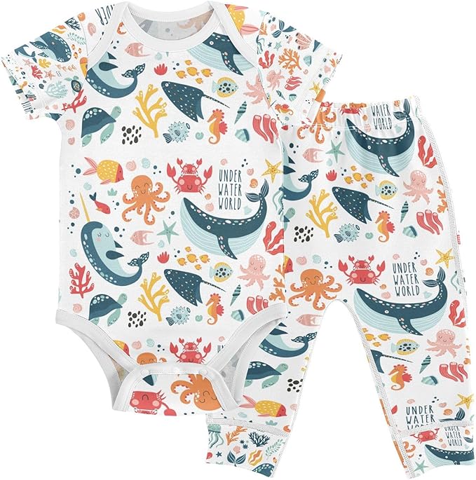 Baby Clothes Set Infant Bodysuits Pants Sets 0-24M For Boys Girls