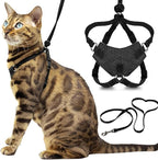 Houdini™ Escape Proof Cat Harness and Leash Set by OutdoorBengal – Black, Large Cat Harness for Walking Big Cats