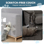 Cat Scratch Furniture Protector, Cat Scratching Mat, Trimmable Self-Adhesive Cats Claws Scratch Pads, DIY Carpet Mat Replacement for Cats Tree, Cats Wall Shelves (Transparent, 17x11.8in-20pcs)