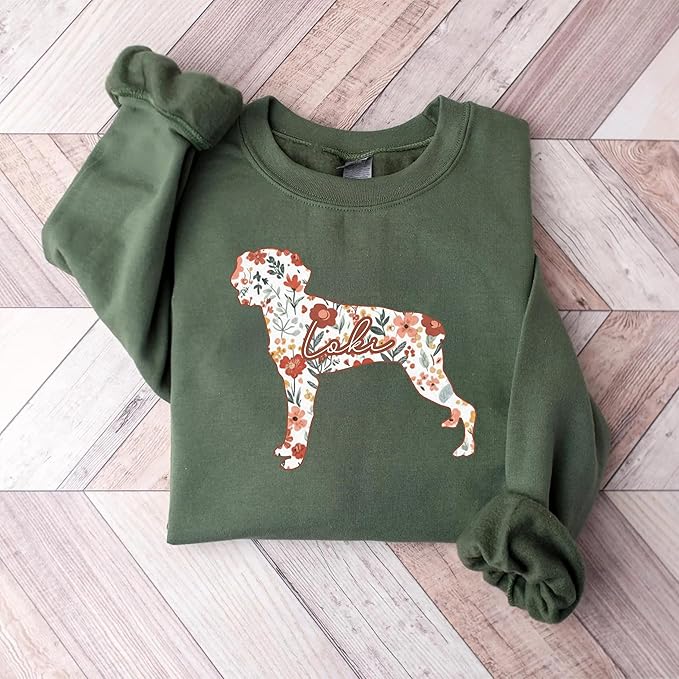 Brittany Dog Lover Personalized Sweatshirt, Custom Name Floral Pet Owner Apparel, Cozy Breed Outfit, Unique Gift for Dog Parents and Pet Lovers, Gift for Birthdays Surprise