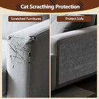 Cat Scratch Furniture Protector, 78.7"x15.8" Self Adhesive Cat Scratch Mat Pad,Cut to Fit DIY Replacement Carpet for Tree,Wall,Bed,Door, Couch Protector (Light Grey)