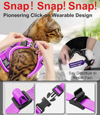 Cat Harness and Leash for Walking Escape Proof Soft Adjustable Cat Leash Breathable Comfortable Vest Easy to Wear Kitten Harness for Outdoor Travel Purple M