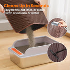 Small Cat Litter Mat, 20x14’’ Double Layer Honeycomb Cat Litter Box Mat, Non Slip Waterproof Urine Proof Litter Trapping Mat for Floor, Kitty Litter Pad, Indoor Pet Supplies, Brown