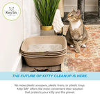 Kitty Sift (Set of 2 Litter Boxes & 1 Sifting Liner) Disposable Sifting Cat Litter Box Jumbo, 3 Count, Durable and Portable for Travel with Odor Control