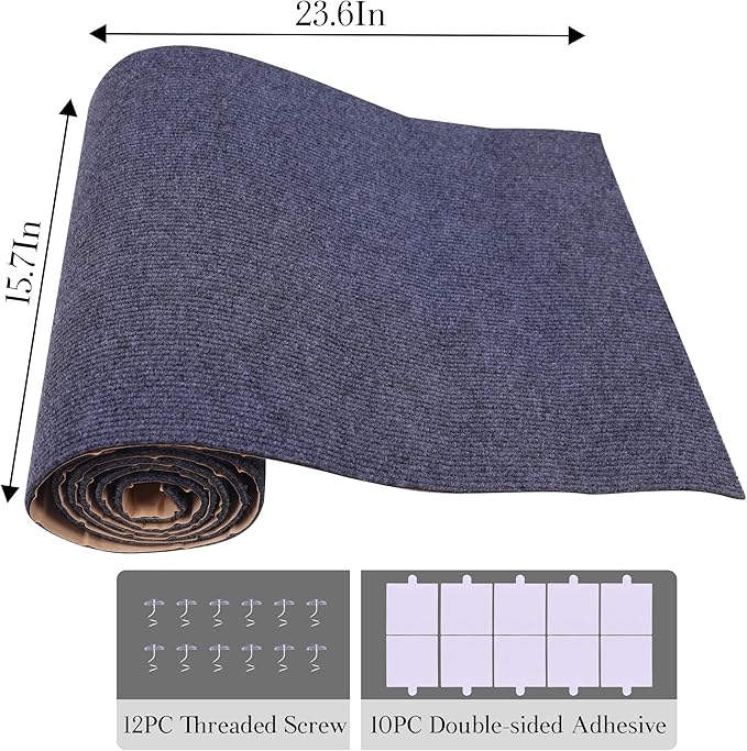 15.7'' x 23.6'' Cat Scratch Furniture Protector Cat Wall Scratcher Mat AdhesiveTrimmable Cloth Couch Anti-Scratch Cover DIY Climb Couch Protector from Claws, Replacement Pads，Grey