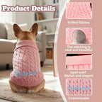 Custom Dog Sweater with Embroidered Name Personalized Knitted Winter Clothes for Small Medium Large Dogs Soft Pet Sweater for Cats Girl Boy Christmas Birthday Gifts