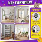 Interactive Cat Toys for Indoor Cats: 2 in 1 Laser Pointer Cat Toy with Automatic Flying Bird & Mouse Wand, Smart Motion Mode Adjustable Speed, USB Rechargeable Safe for Bored Kittens and Adult Cats